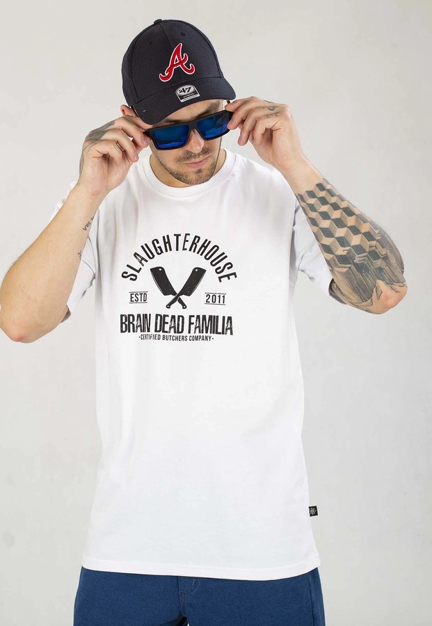 T-shirt Brain Dead Familia Slaughterhouse biały