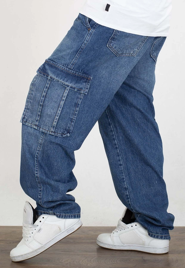 Spodnie I8 Denim BAG103 Baggy Cargo blue
