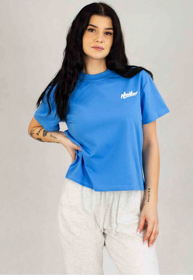 T-shirt Nice View Brand Small niebieski