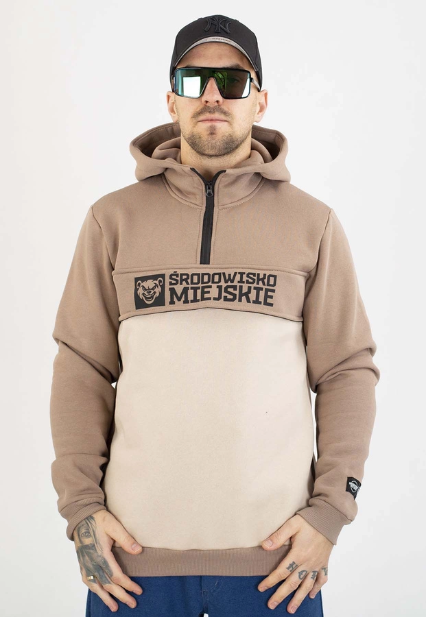 Bluza Środowisko Miejskie Z Kapturem Essential Bear beżowa kremowa