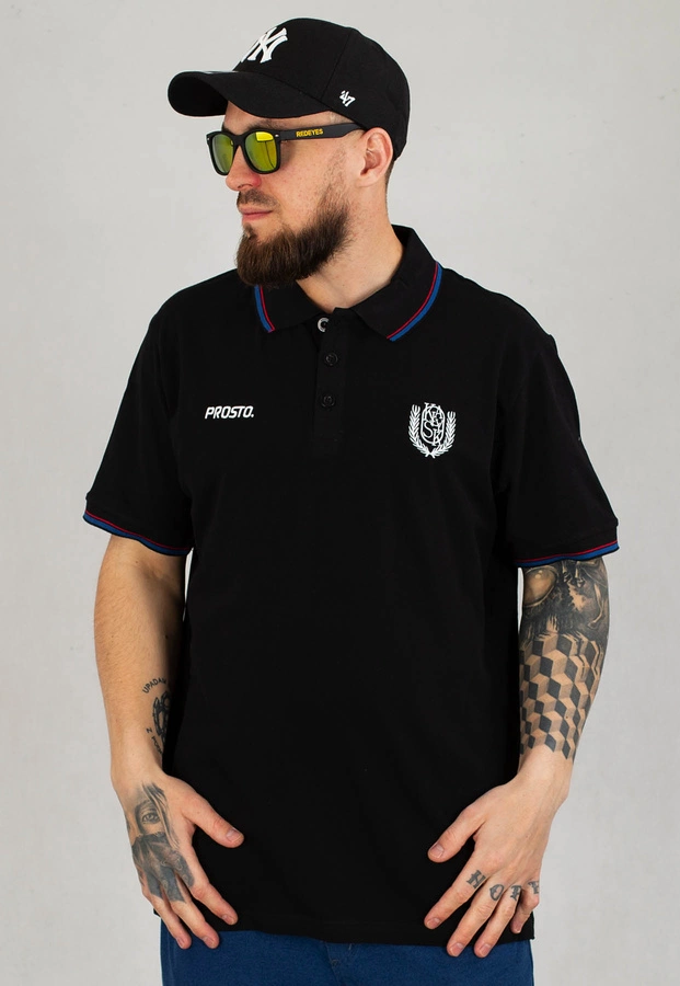 T-shirt Polo Prosto Woods czarny