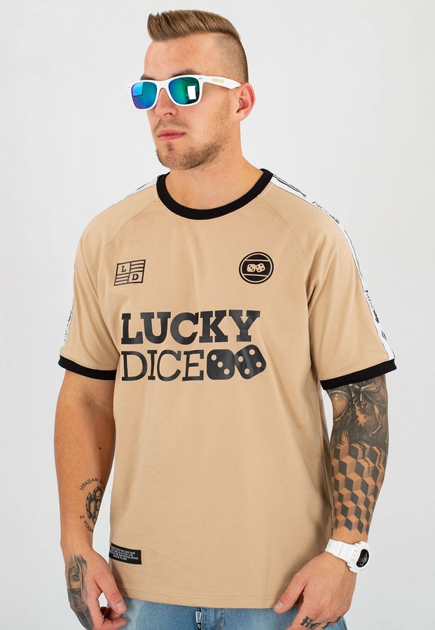 T-shirt Lucky Dice Logo Reglan Tape beżowy