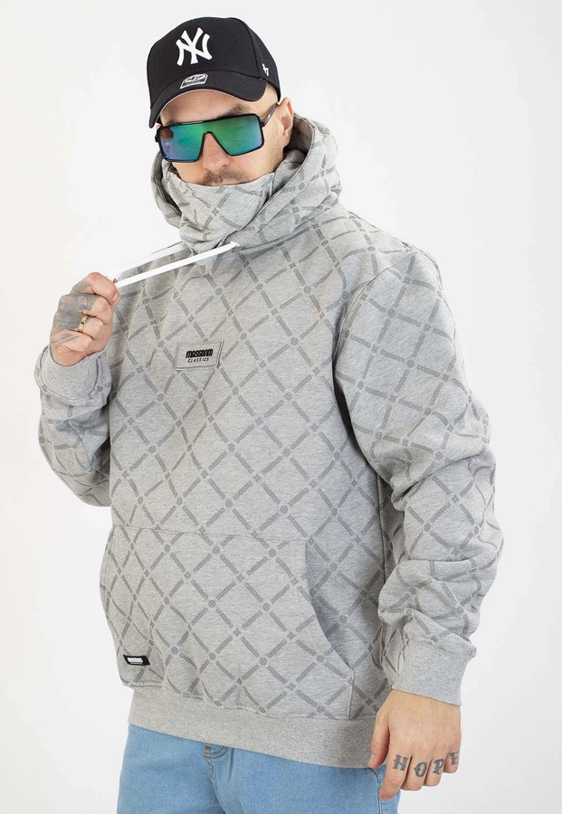Bluza Mass Z Kapturem Monogram szara