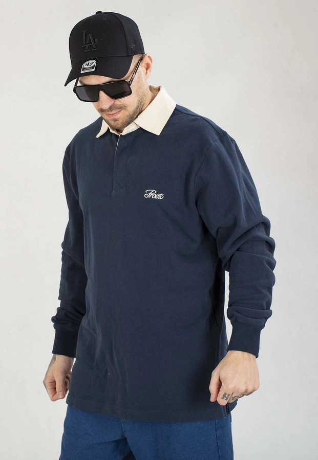 Longsleeve Polo Prosto Dimes granatowy