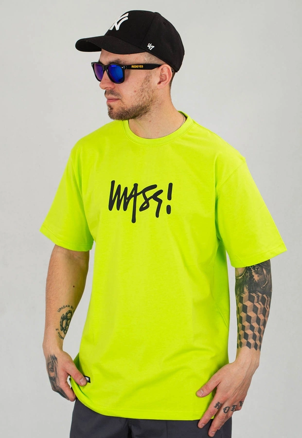 T-shirt Mass Signature Medium Logo limonkowy