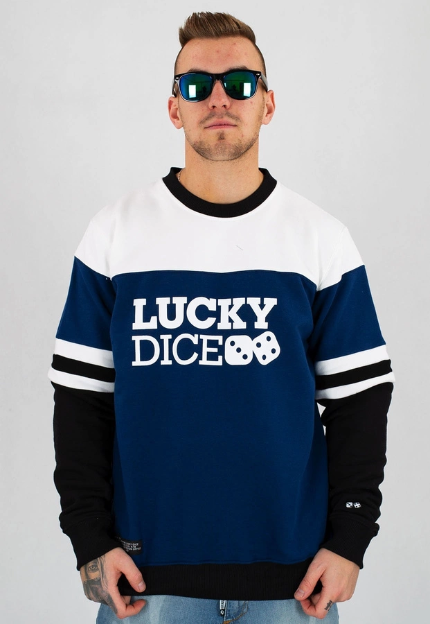 Bluza Lucky Dice Crewneck College niebiesko biała