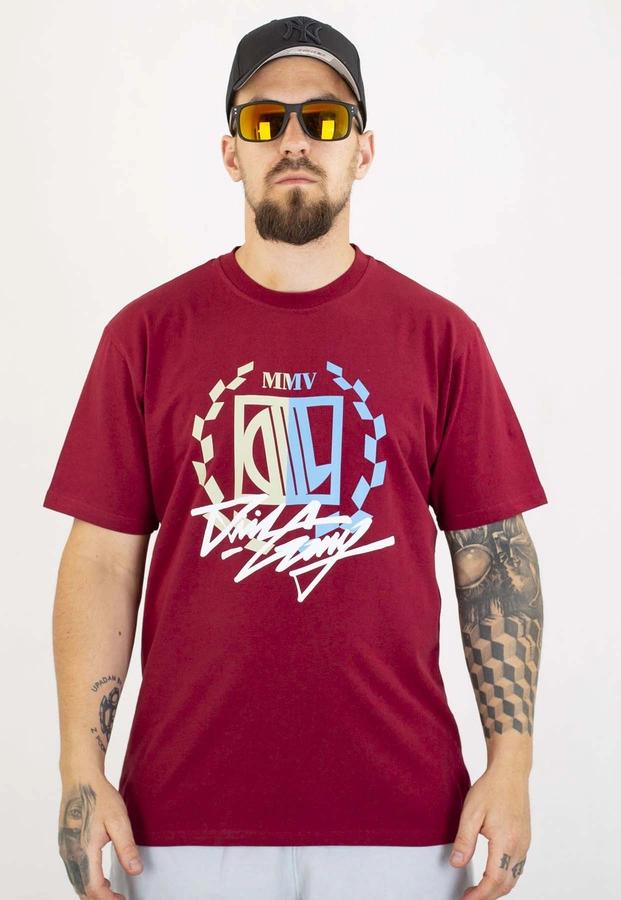 T-shirt Diil Gang bordowy
