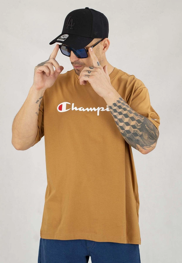 T-shirt Champion 220256 brązowy