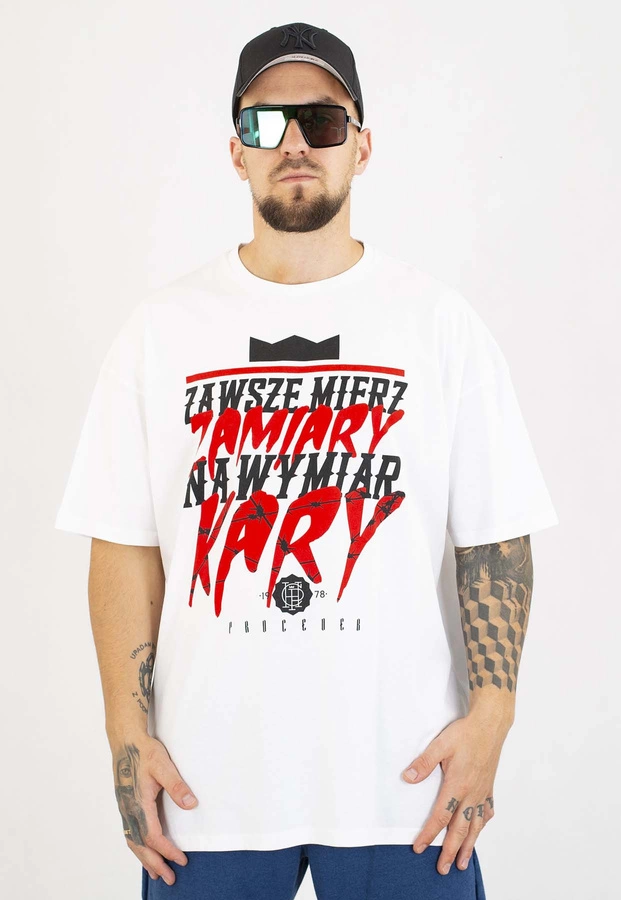 T-shirt Chada Proceder Wymiar Kary biały