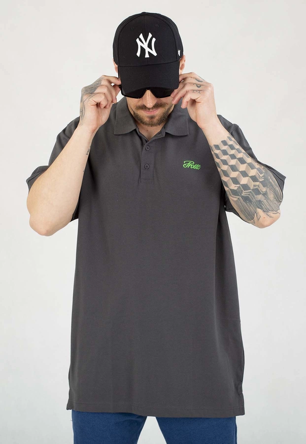 T-shirt Polo Prosto Lior grafitowy