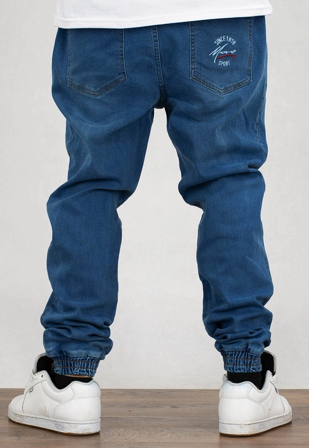 Spodnie Moro Sport Joggery Napis light wash whit mustache wash