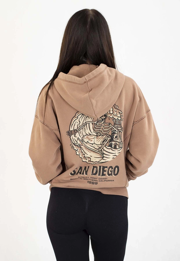 Bluza Pit Bull Z Kapturem ZIP Skull Surf chocolate mousse