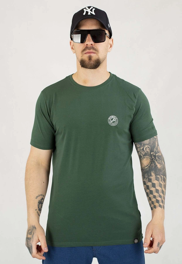 T-shirt Pit Bull Slim San Diego CA Small Logo 140 bottle green