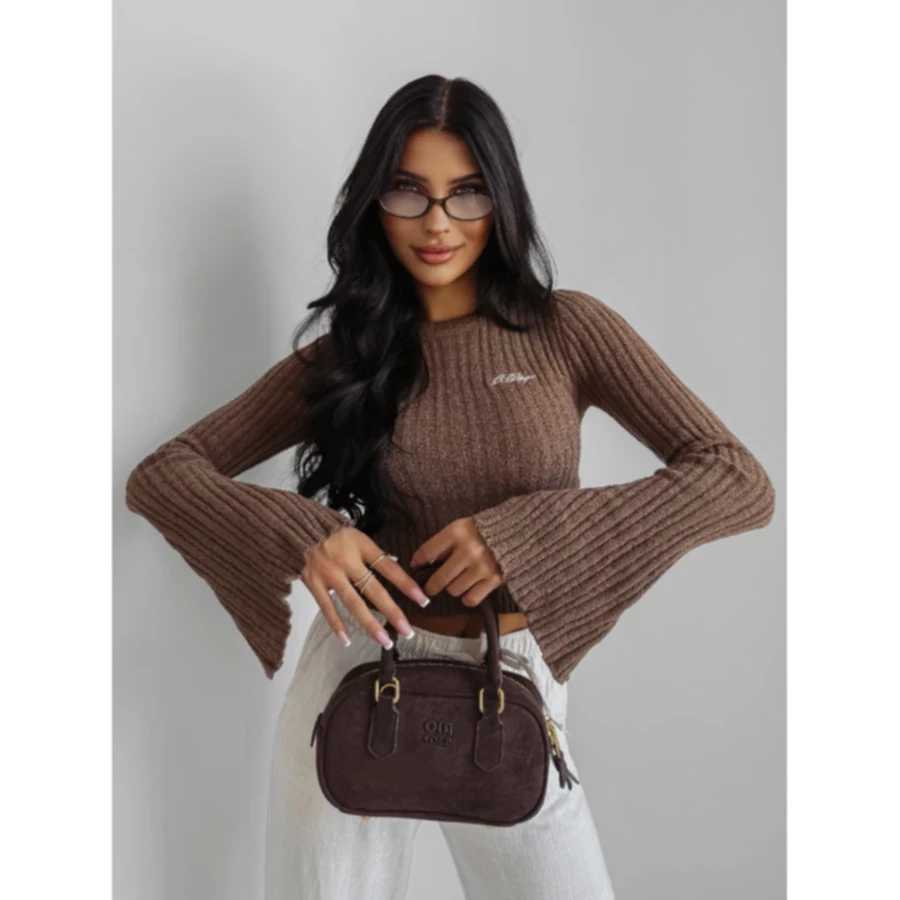 Sweter Olavoga Zirra brązowy