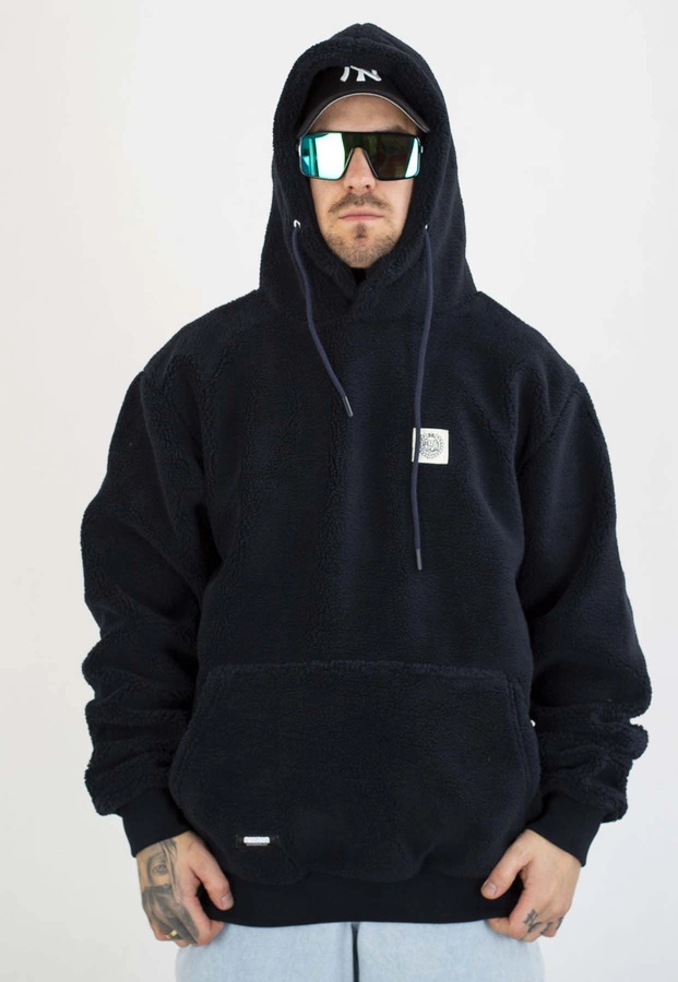Kurtka Mass Z Kapturem Zimowa Patch Teddy granatowa