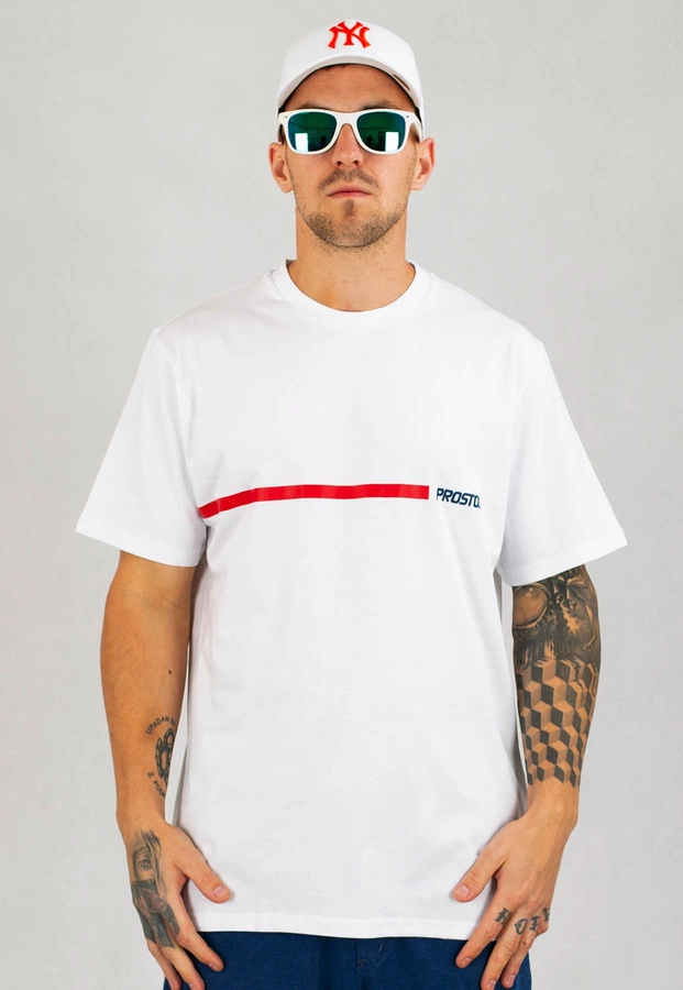 T-shirt Prosto Longstrip biały