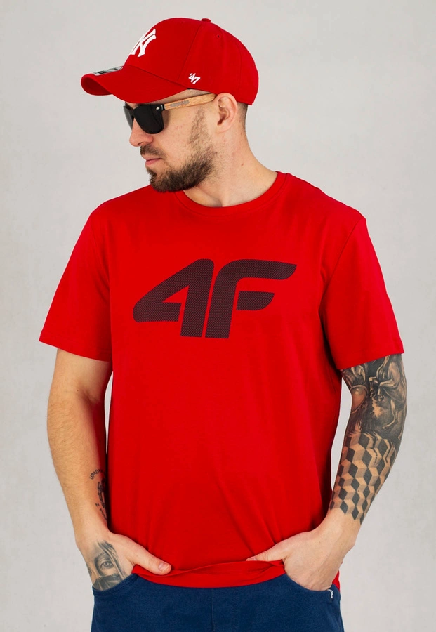 T-shirt 4F Regular M0877 czerwony