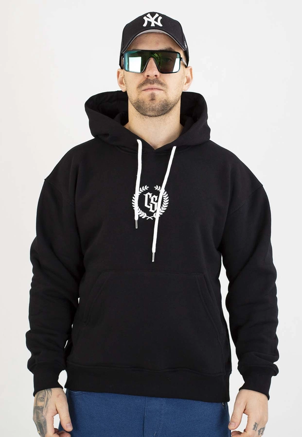 Bluza Ciemna Strefa Z Kapturem Oversize CS Laur czarno biała