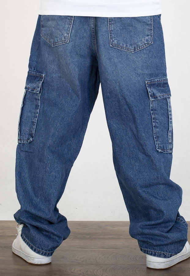 Spodnie I8 Denim BAG103 Baggy Cargo blue