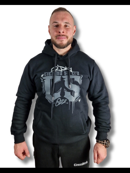 Bluza Ciemna Strefa Z Kapturem Gotyk Graffiti czarna