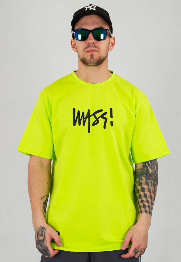 T-shirt Mass Signature Medium Logo limonkowy