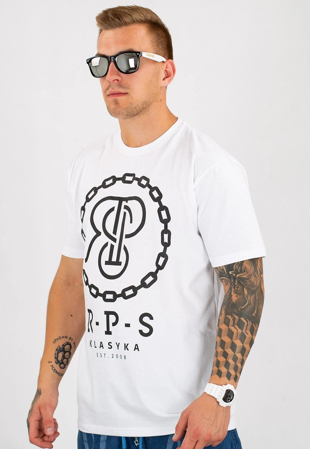 T-shirt RPS Rysiu Peja Solufka Chain biały