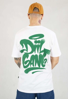 T-shirt Diil Spray biało zielony