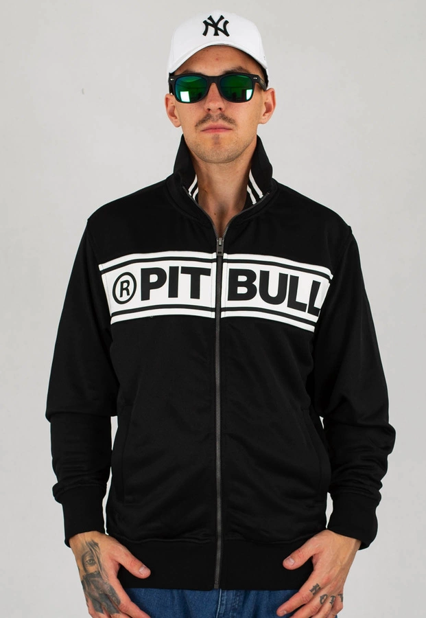 Bluza Pit Bull Oldschool Zip Chest Logo czarno biała