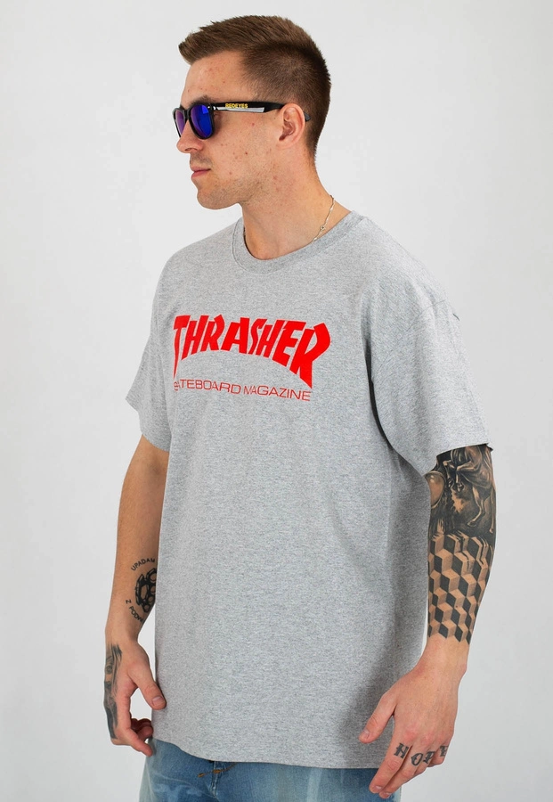 T-shirt Thrasher Flame Skatemag szary