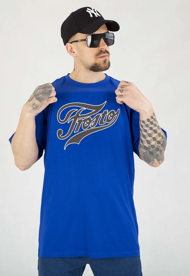 T-shirt Prosto Varsity kobaltowy