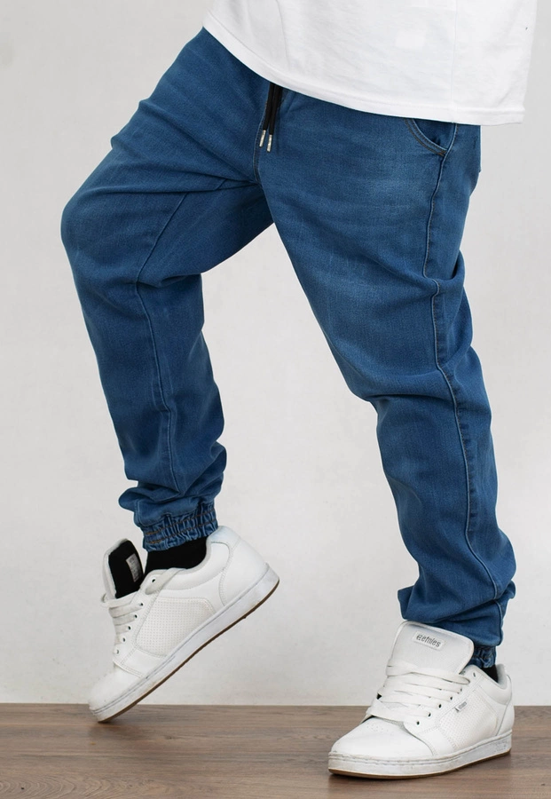 Spodnie Moro Sport Joggery Napis light wash whit mustache wash