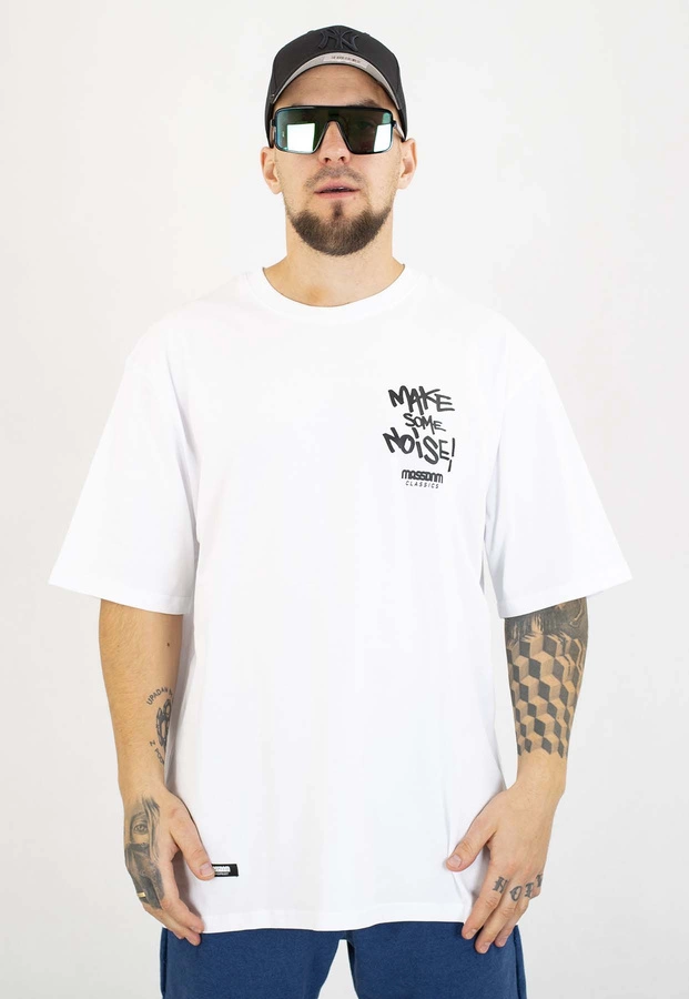 T-shirt Mass Noise biały