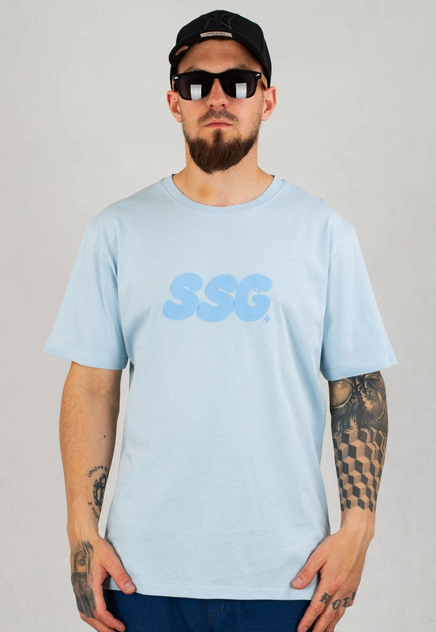 T-Shirt SSG Puff błękitny