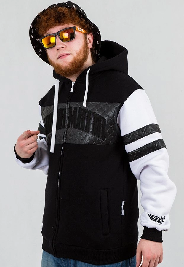 Bluza Ganja Mafia Zip General Leather czarno biała