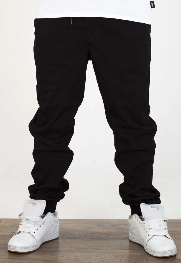 Spodnie Grube Lolo Dymek Back Haft czarno białe