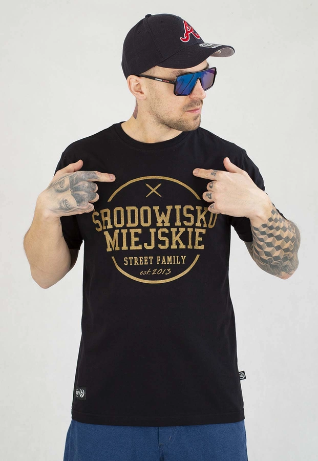 T-shirt Środowisko Miejskie Theme czarno złoty