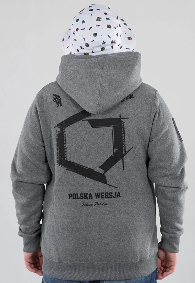 Bluza Polska Wersja PW Kontur Zip ciemno szara