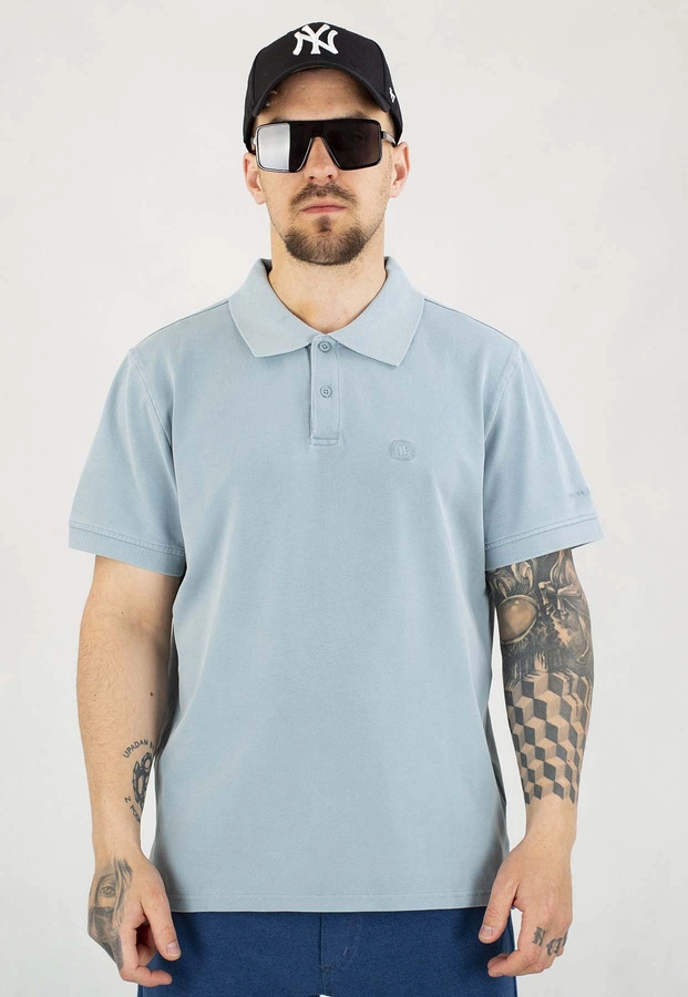 T-shirt Polo Pit Bull Washed Pique Small Logo blue