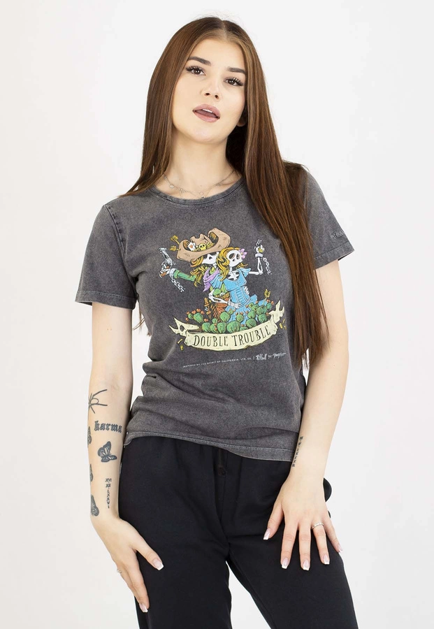 T-Shirt Pit Bull Doubletrouble 190 washed grey