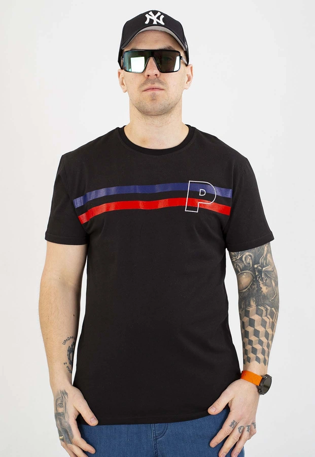 T-shirt Patriotic P Double Line czarny