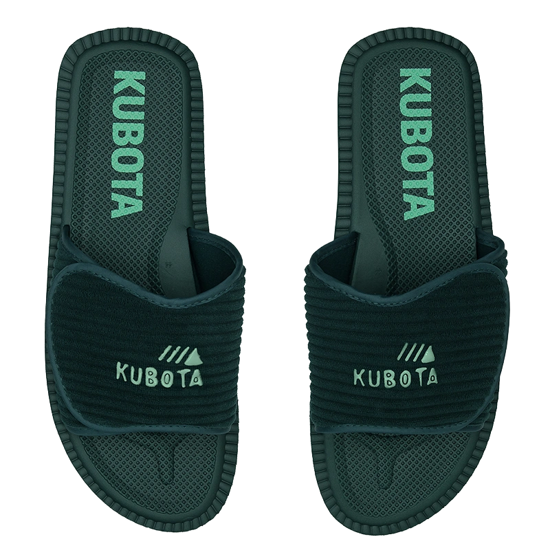 Klapki Kubota Sztruks K0000-100-013-20-1 ciemno zielone