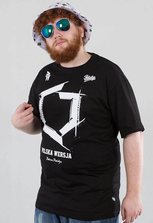 T-shirt Polska Wersja PW Kontur czarny