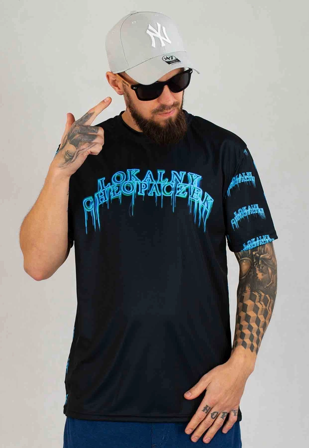 T-shirt Intruz Lokalny Chłopaczek Print czarny