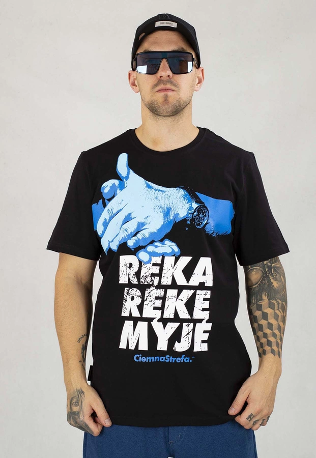 T-shirt Ciemna Strefa Ręka Rękę Myje czarny