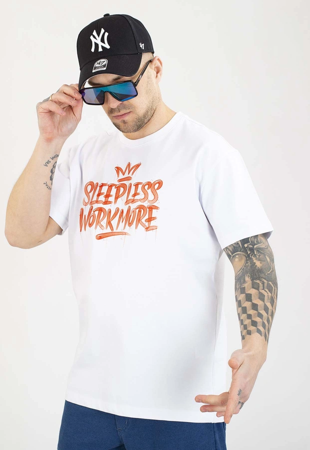 T-shirt Motive Work biało czerwony