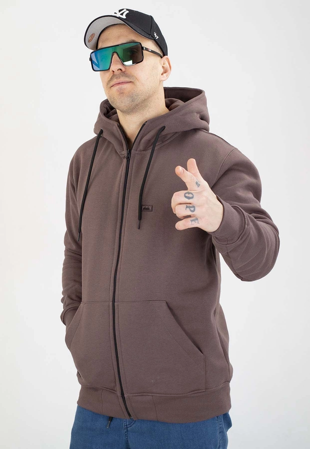 Bluza Elade Zip Z Kapturem Patch brązowa