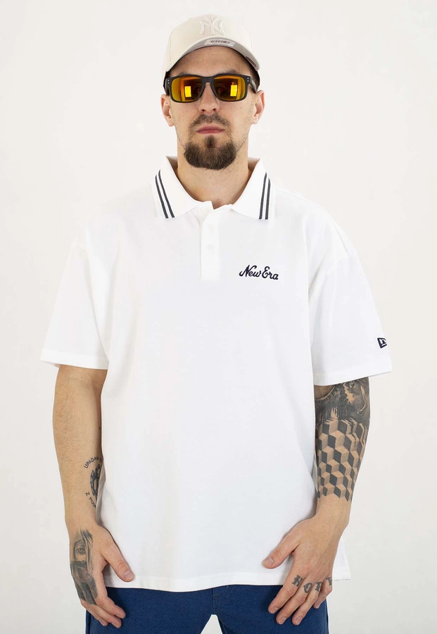 T-shirt Polo New Era Ne Drop Shoulder 60667815 biały