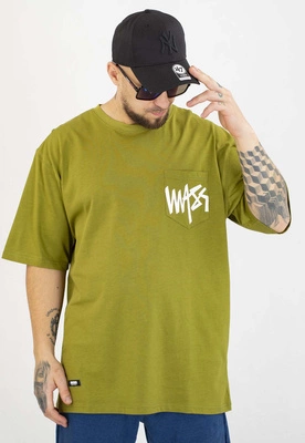 T-shirt Mass Pocket Sign oliwkowy