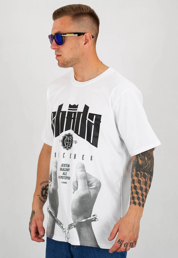 T-shirt Chada Handcuff biały