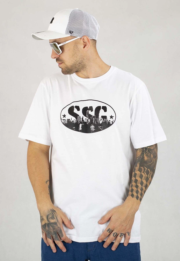 T-Shirt SSG Oval City biały